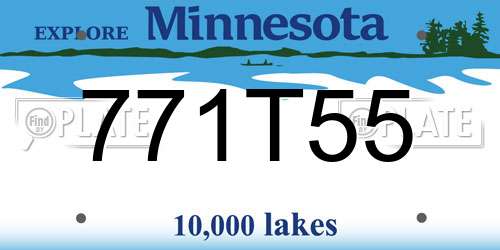 771T55 Minnesota License Plate