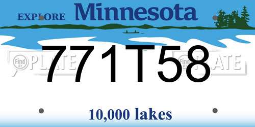 771T58 Minnesota License Plate