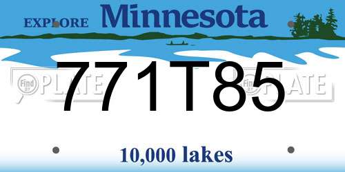 771T85 Minnesota License Plate