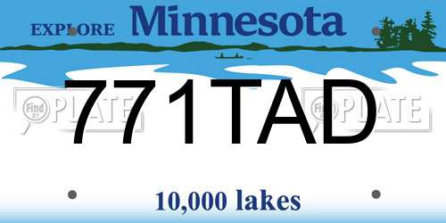 771TAD Minnesota License Plate