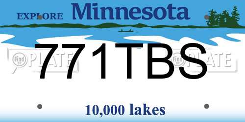 771TBS Minnesota License Plate