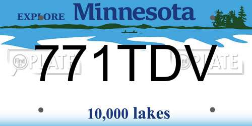 771TDV Minnesota License Plate