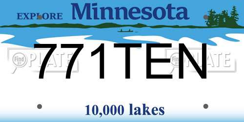 771TEN Minnesota License Plate