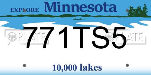 771TS5 Minnesota License Plate