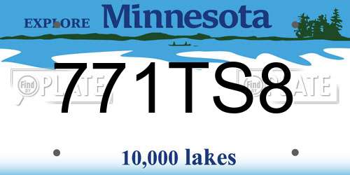 771TS8 Minnesota License Plate