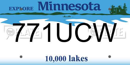771UCW Minnesota License Plate