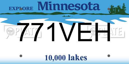 771VEH Minnesota License Plate