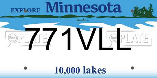 771VLL Minnesota License Plate