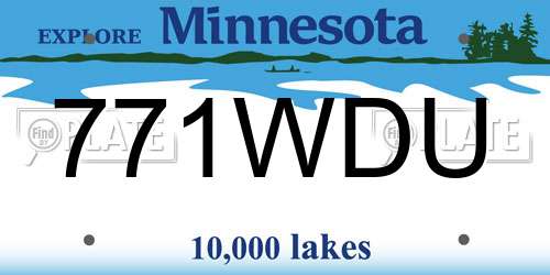 771WDU Minnesota License Plate