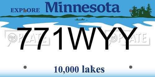 771WYY Minnesota License Plate