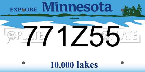 771Z55 Minnesota License Plate