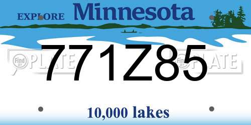 771Z85 Minnesota License Plate