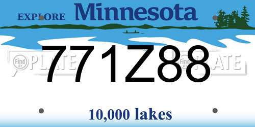 771Z88 Minnesota License Plate