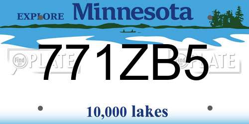 771ZB5 Minnesota License Plate
