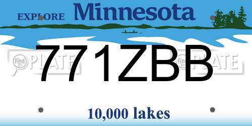 771ZBB Minnesota License Plate