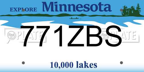 771ZBS Minnesota License Plate