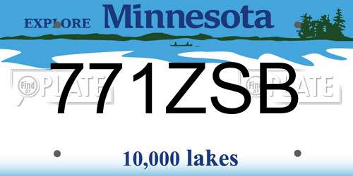 771ZSB Minnesota License Plate