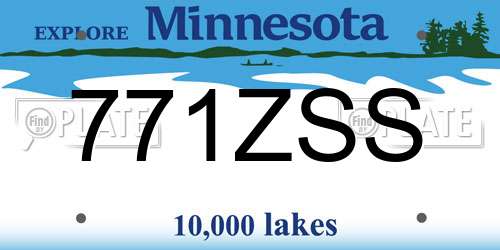 771ZSS Minnesota License Plate
