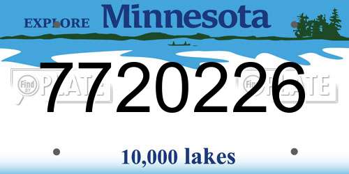 7720226 Minnesota License Plate
