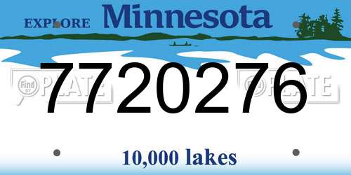 7720276 Minnesota License Plate