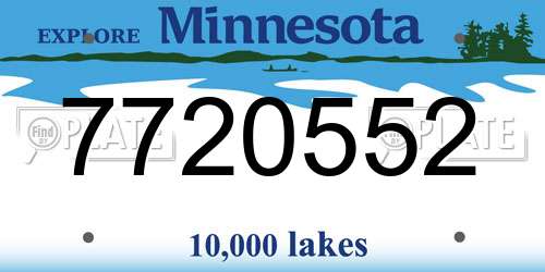 7720552 Minnesota License Plate
