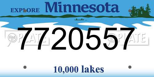 7720557 Minnesota License Plate