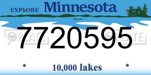 7720595 Minnesota License Plate