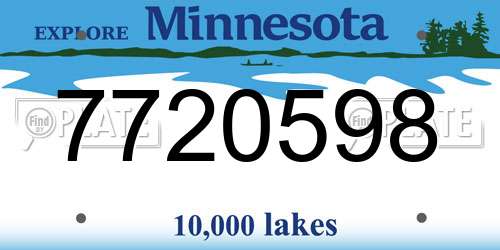 7720598 Minnesota License Plate