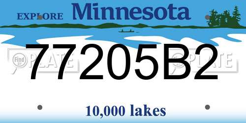 77205B2 Minnesota License Plate