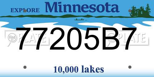 77205B7 Minnesota License Plate