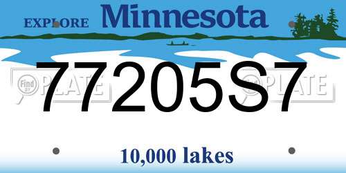 77205S7 Minnesota License Plate