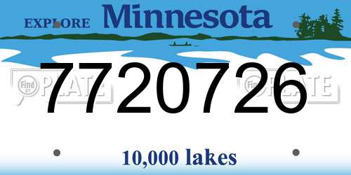 7720726 Minnesota License Plate