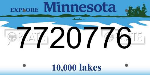 7720776 Minnesota License Plate
