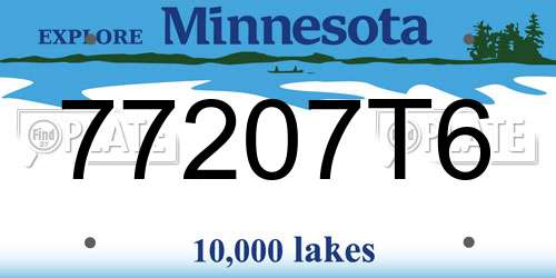 77207T6 Minnesota License Plate
