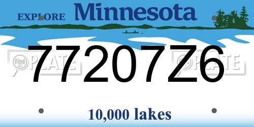 77207Z6 Minnesota License Plate