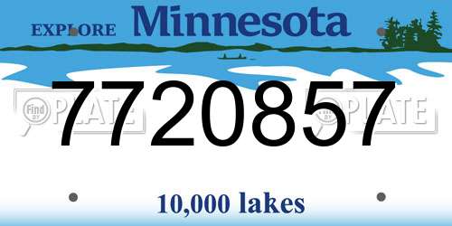 7720857 Minnesota License Plate