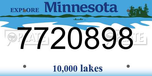 7720898 Minnesota License Plate