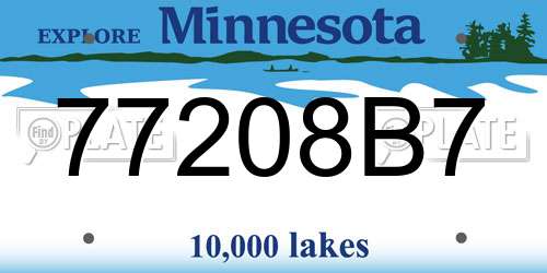77208B7 Minnesota License Plate