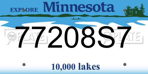 77208S7 Minnesota License Plate