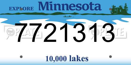 7721313 Minnesota License Plate