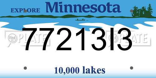 77213I3 Minnesota License Plate