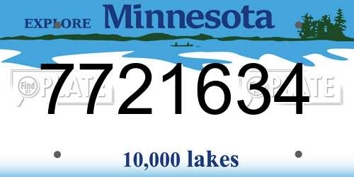 7721634 Minnesota License Plate