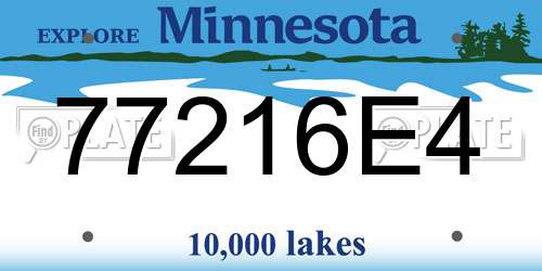 77216E4 Minnesota License Plate