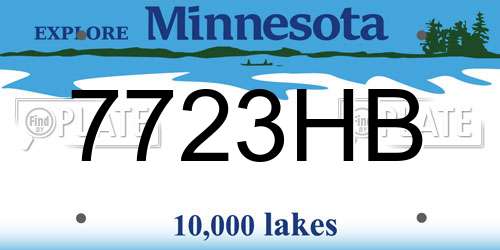 7723HB Minnesota License Plate