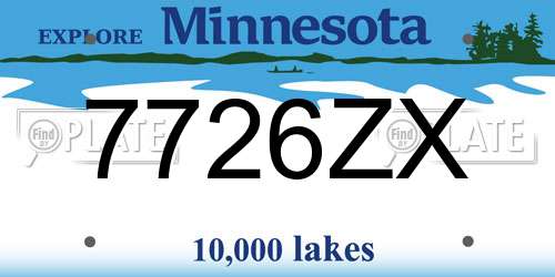 7726ZX Minnesota License Plate