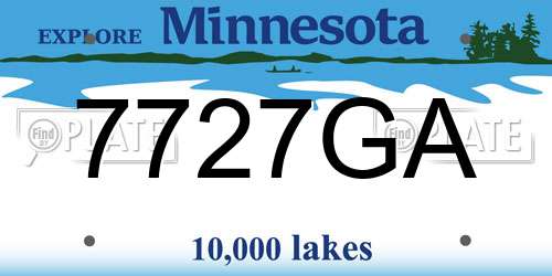 7727GA Minnesota License Plate