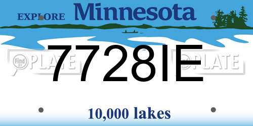7728IE Minnesota License Plate