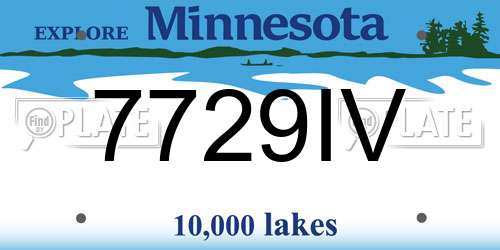 7729IV Minnesota License Plate