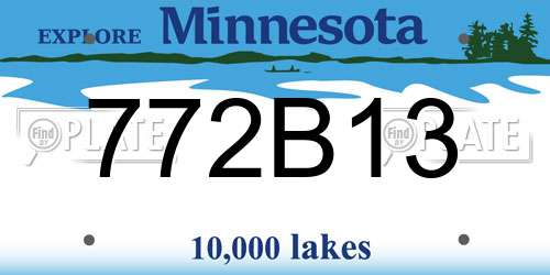 772B13 Minnesota License Plate