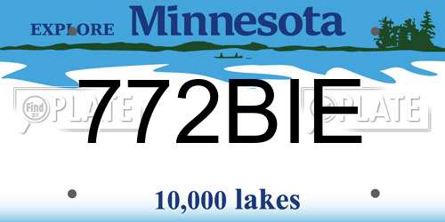772BIE Minnesota License Plate